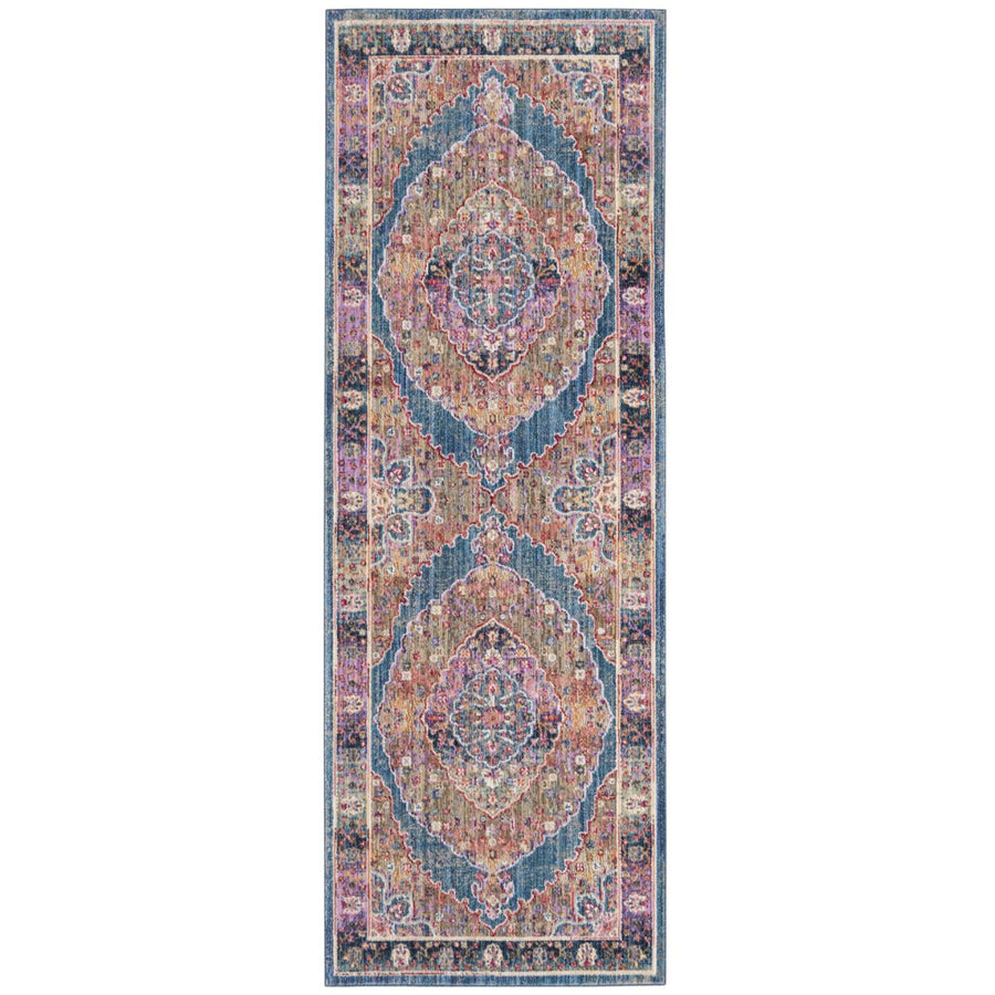 SAFAVIEH Nirvana Collection NVA134M Navy / Multi Rug Image 1