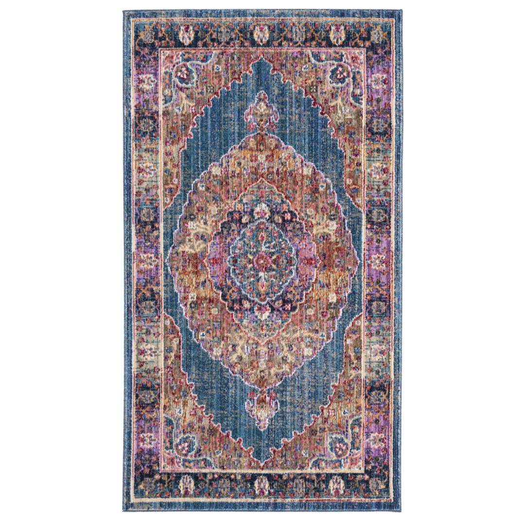 SAFAVIEH Nirvana Collection NVA134M Navy / Multi Rug Image 3