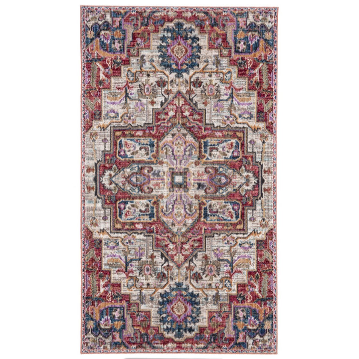 SAFAVIEH Nirvana Collection NVA132C Creme / Red Rug Image 3