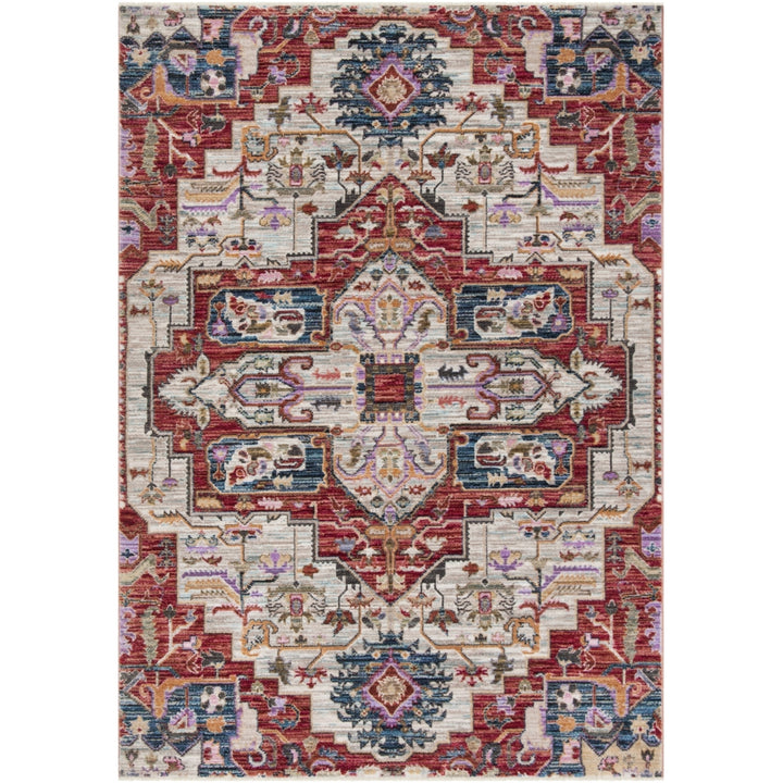 SAFAVIEH Nirvana Collection NVA132C Creme / Red Rug Image 4