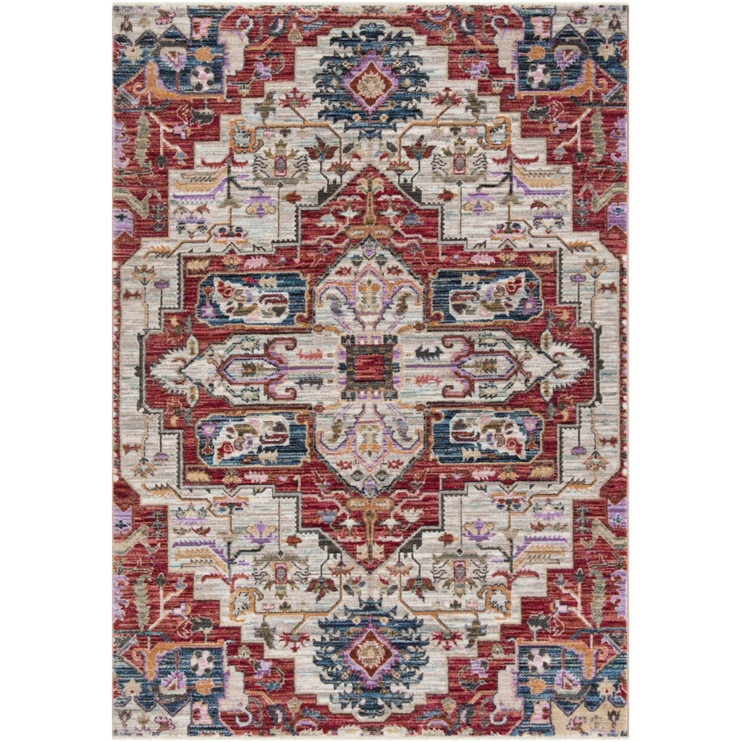 SAFAVIEH Nirvana Collection NVA132C Creme / Red Rug Image 1