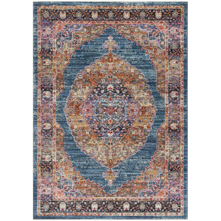 SAFAVIEH Nirvana Collection NVA134M Navy / Multi Rug Image 4