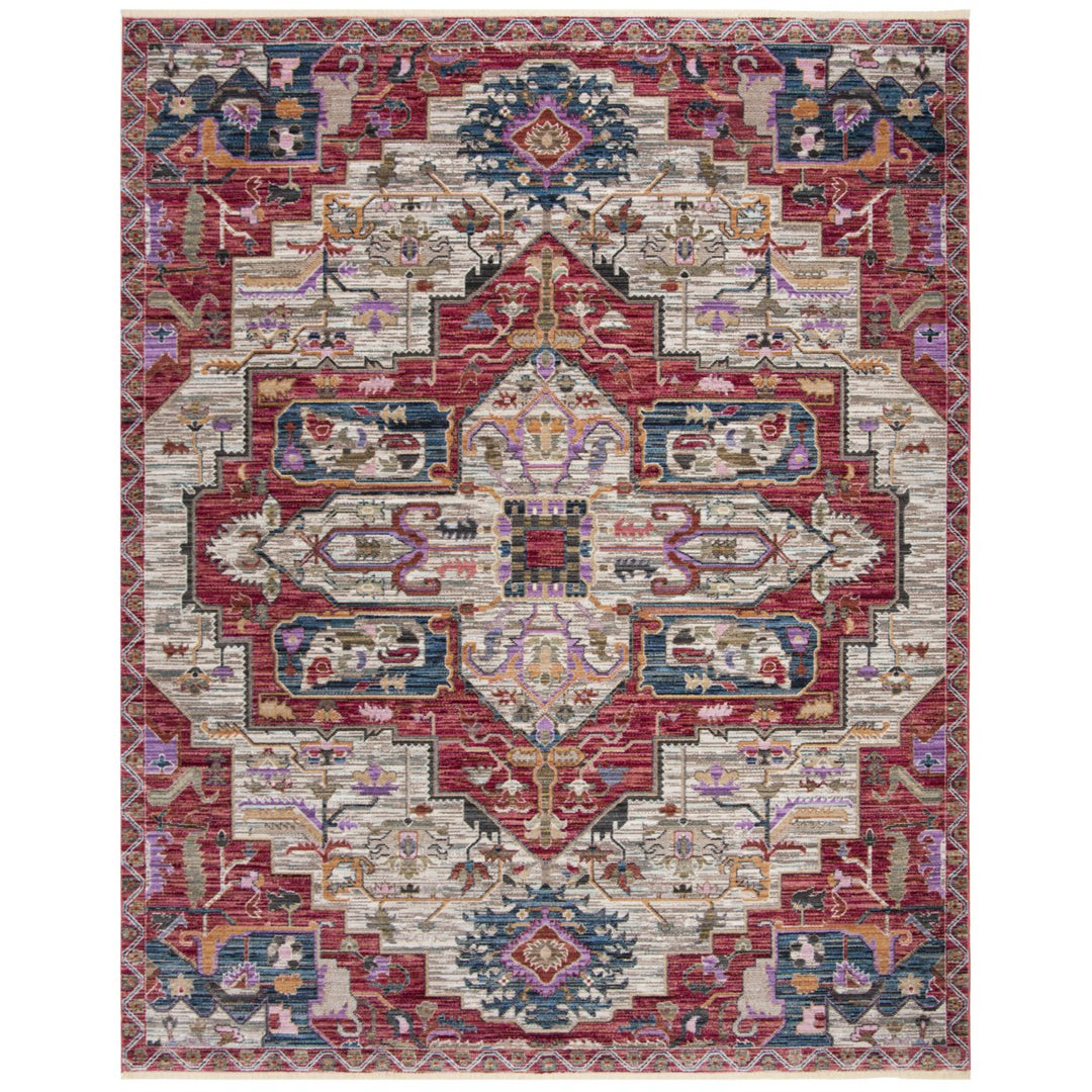 SAFAVIEH Nirvana Collection NVA132C Creme / Red Rug Image 1