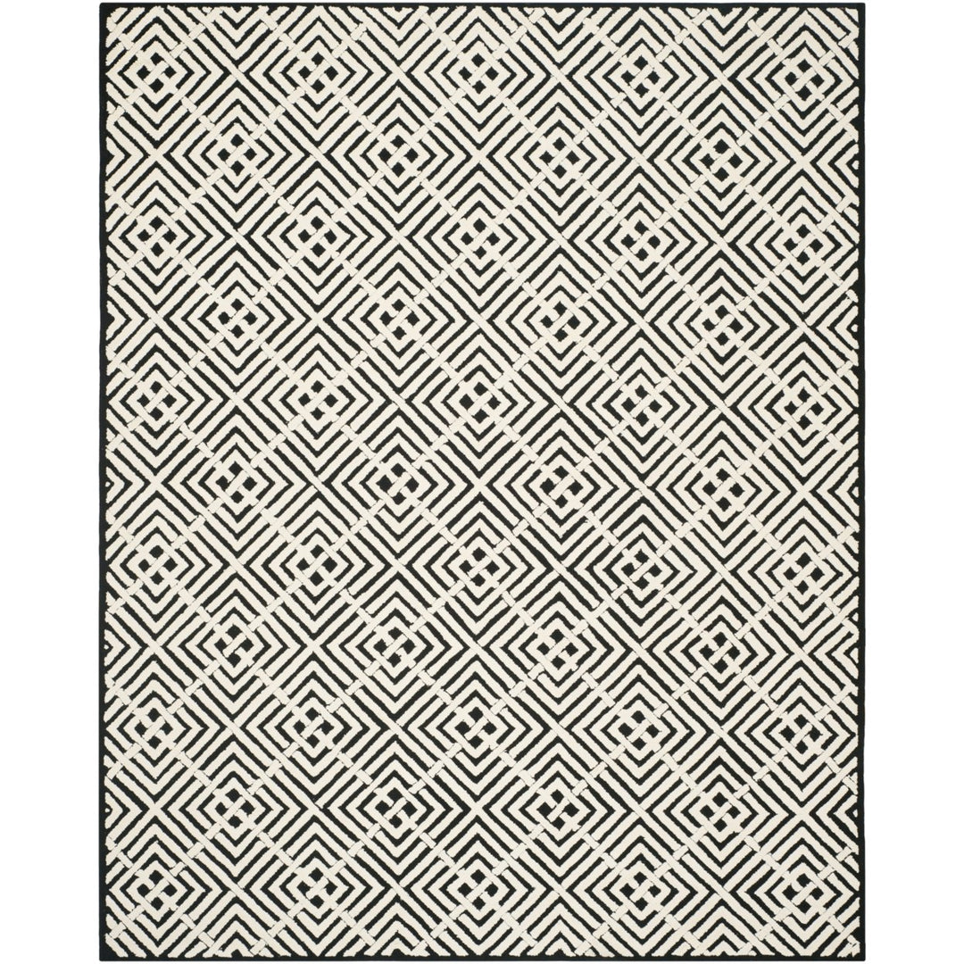 SAFAVIEH Newport NPT436B Hand-hooked Black / White Rug Image 1