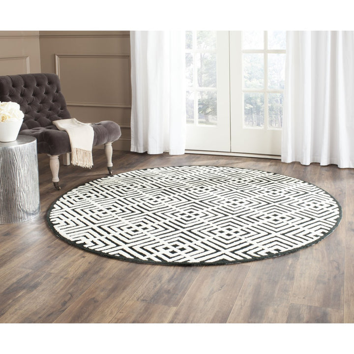 SAFAVIEH Newport NPT436B Hand-hooked Black / White Rug Image 2