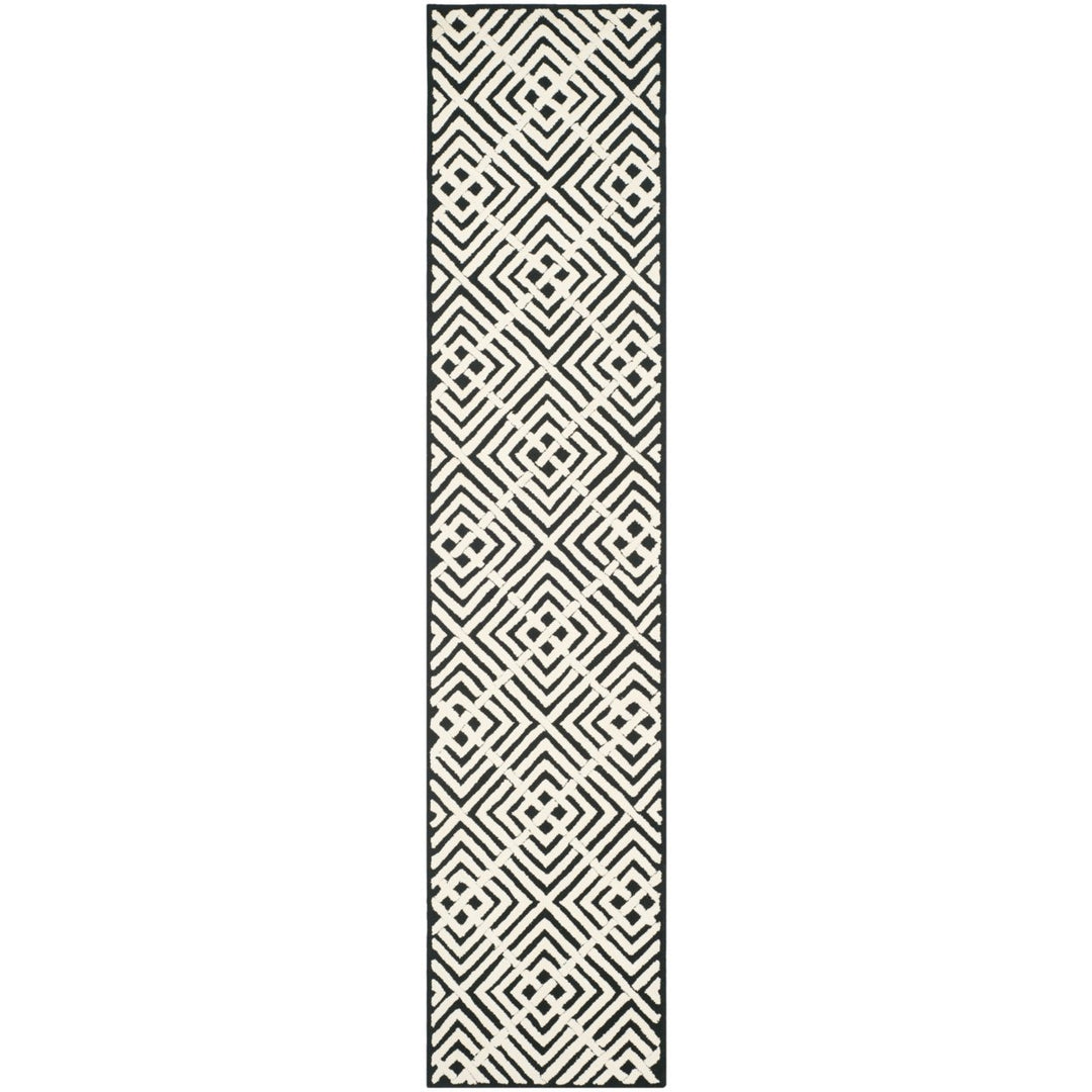 SAFAVIEH Newport NPT436B Hand-hooked Black / White Rug Image 5