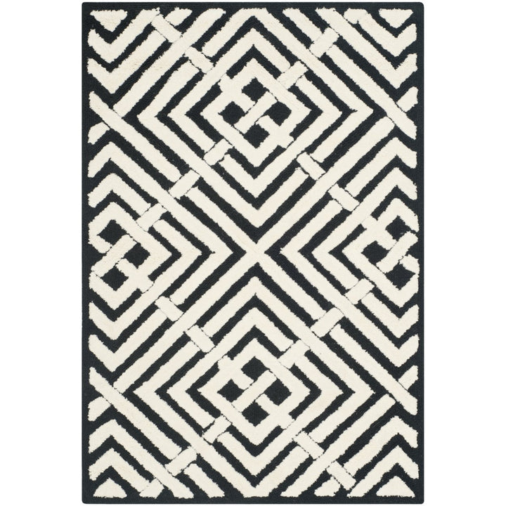 SAFAVIEH Newport NPT436B Hand-hooked Black / White Rug Image 7