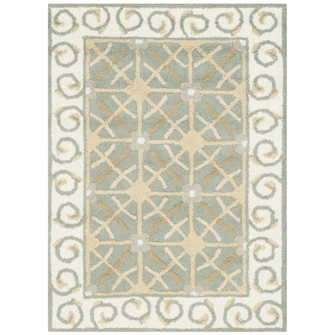 SAFAVIEH Newport NPT443A Hand-hooked Olive / Beige Rug Image 6