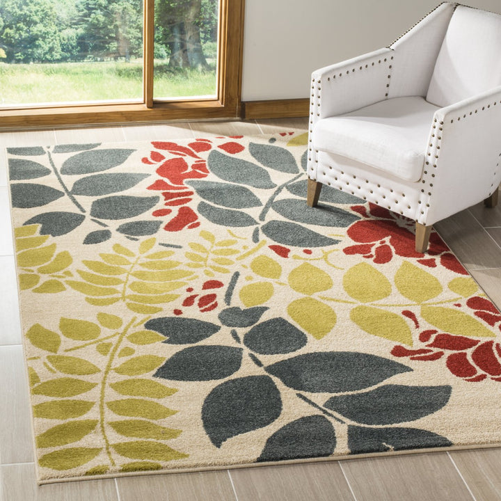 SAFAVIEH Newbury Collection NWB8698-1265 Ivory / Blue Rug Image 1