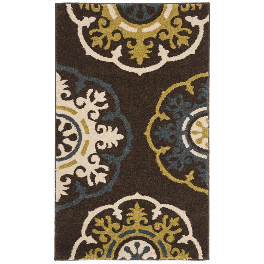 SAFAVIEH Newbury Collection NWB8699-2552 Brown / Green Rug Image 2