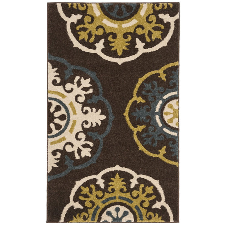 SAFAVIEH Newbury Collection NWB8699-2552 Brown / Green Rug Image 1