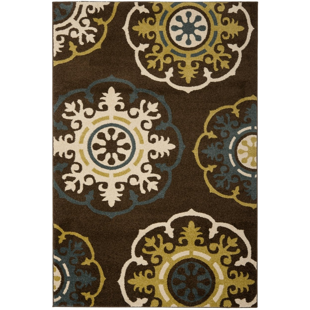 SAFAVIEH Newbury Collection NWB8699-2552 Brown / Green Rug Image 4