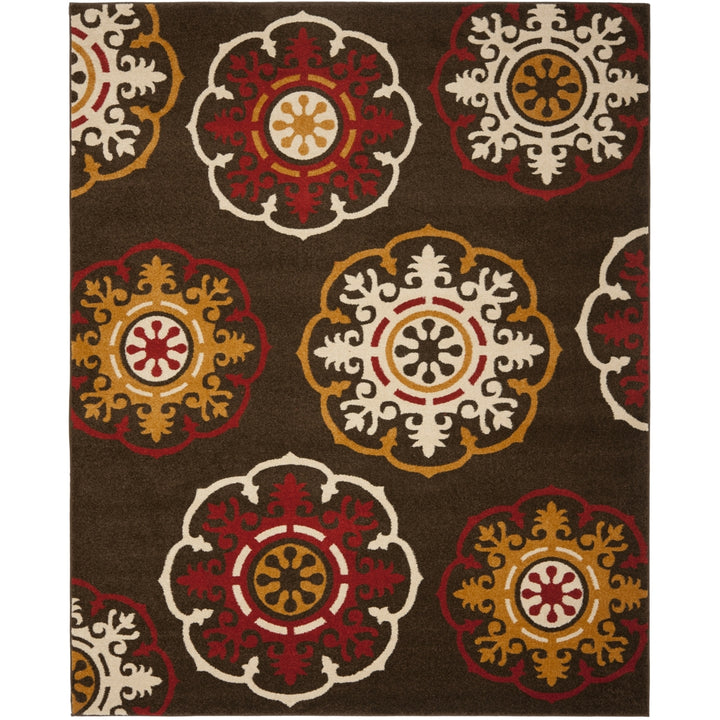 SAFAVIEH Newbury Collection NWB8699-2540 Brown / Red Rug Image 5