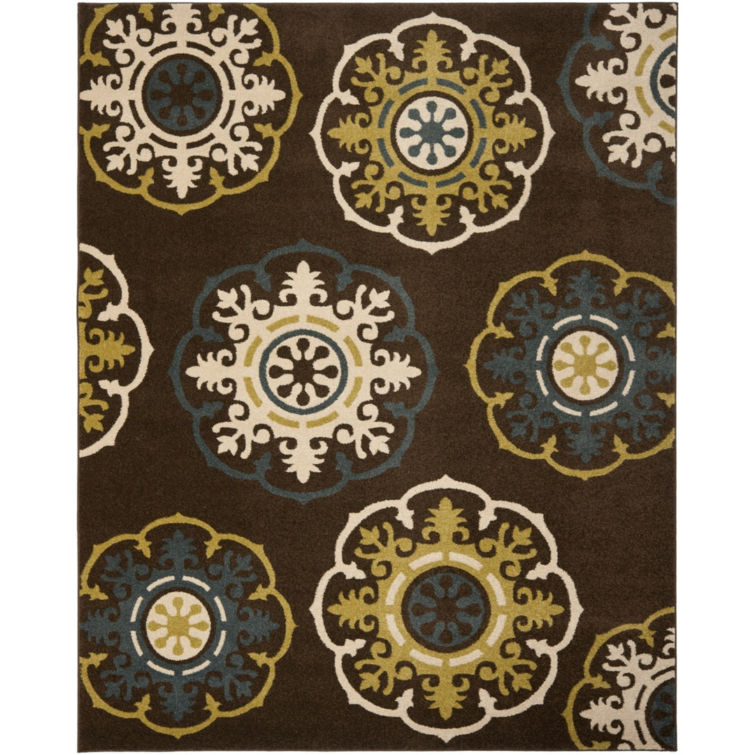 SAFAVIEH Newbury Collection NWB8699-2552 Brown / Green Rug Image 5