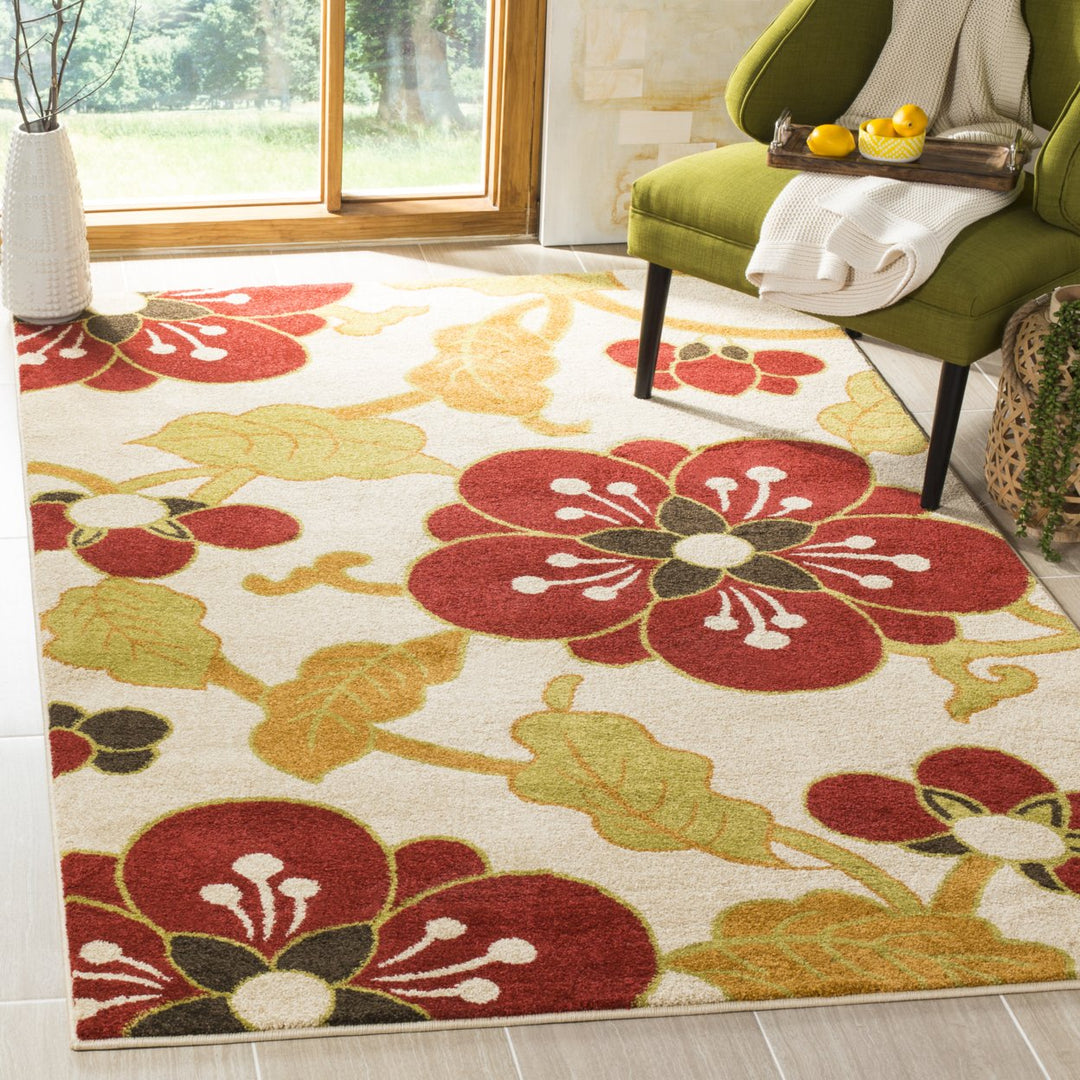 SAFAVIEH Newbury Collection NWB8702-1240 Ivory / Red Rug Image 1