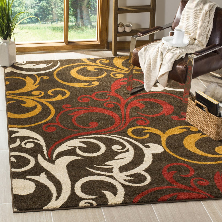 SAFAVIEH Newbury Collection NWB8703-2520 Brown / Gold Rug Image 1