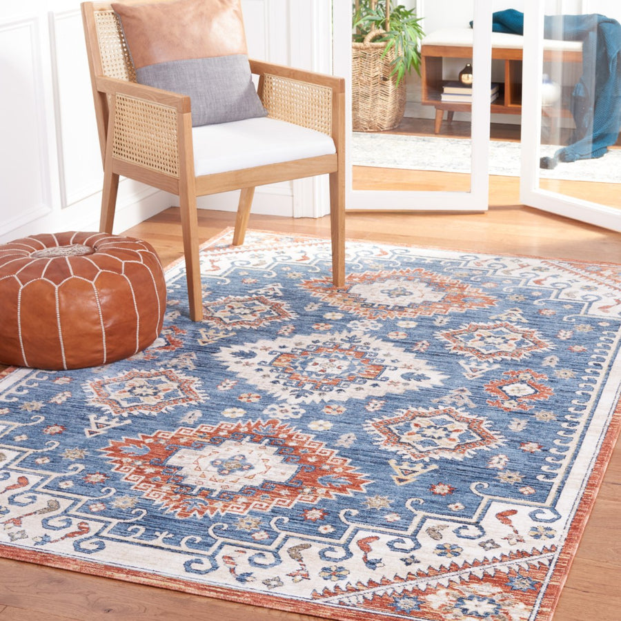 SAFAVIEH Olympia Collection OPA204N Blue / Ivory Rug Image 1