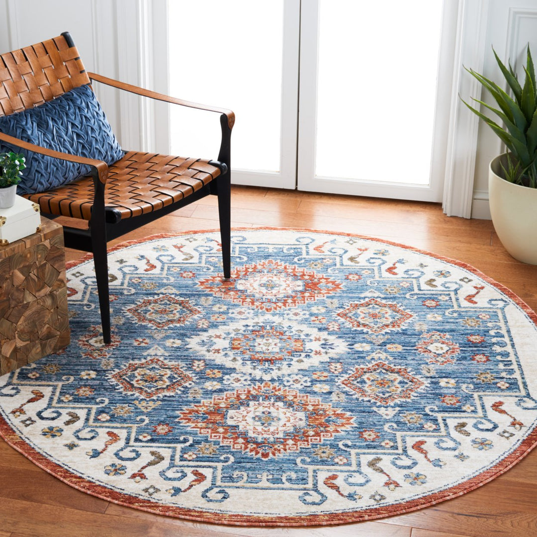 SAFAVIEH Olympia Collection OPA204N Blue / Ivory Rug Image 3