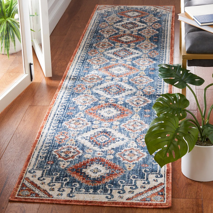 SAFAVIEH Olympia Collection OPA204N Blue / Ivory Rug Image 4