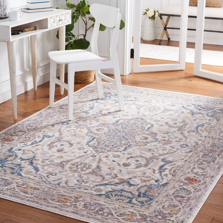 SAFAVIEH Olympia Collection OPA206F Grey / Ivory Rug Image 1