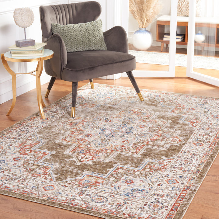 SAFAVIEH Olympia Collection OPA208Y Green / Ivory Rug Image 1