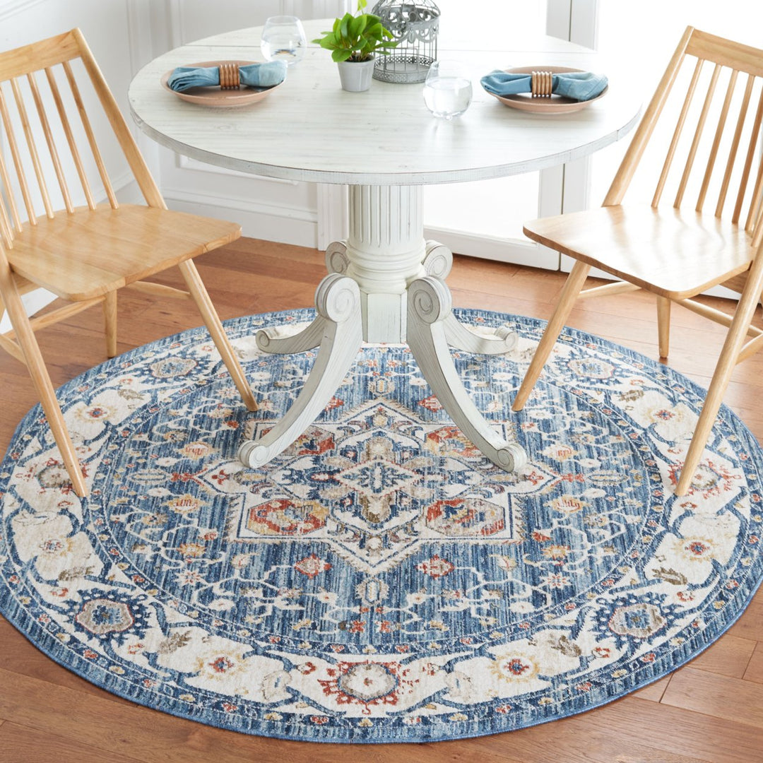 SAFAVIEH Olympia Collection OPA202N Blue / Ivory Rug Image 3