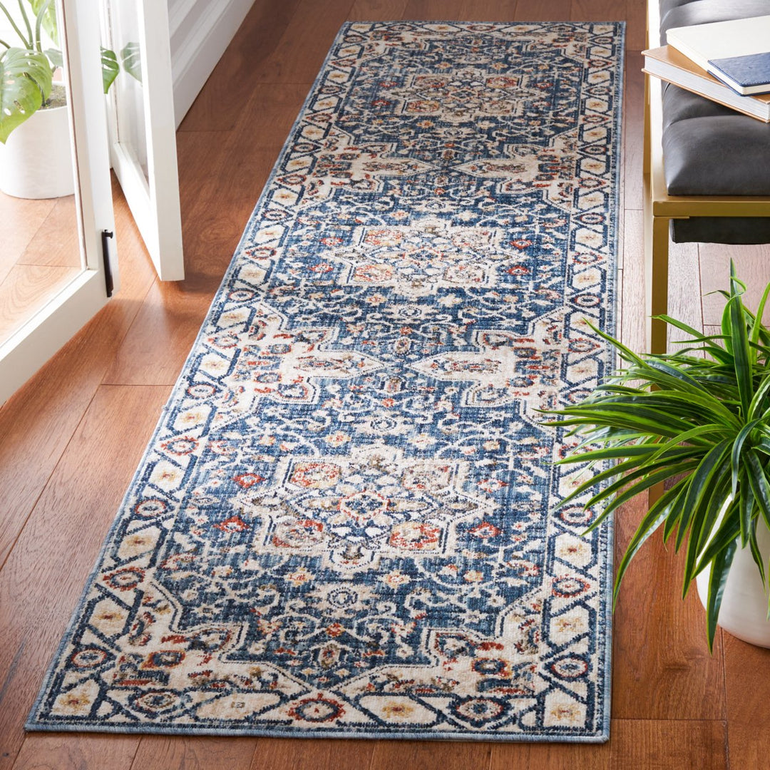 SAFAVIEH Olympia Collection OPA202N Blue / Ivory Rug Image 4