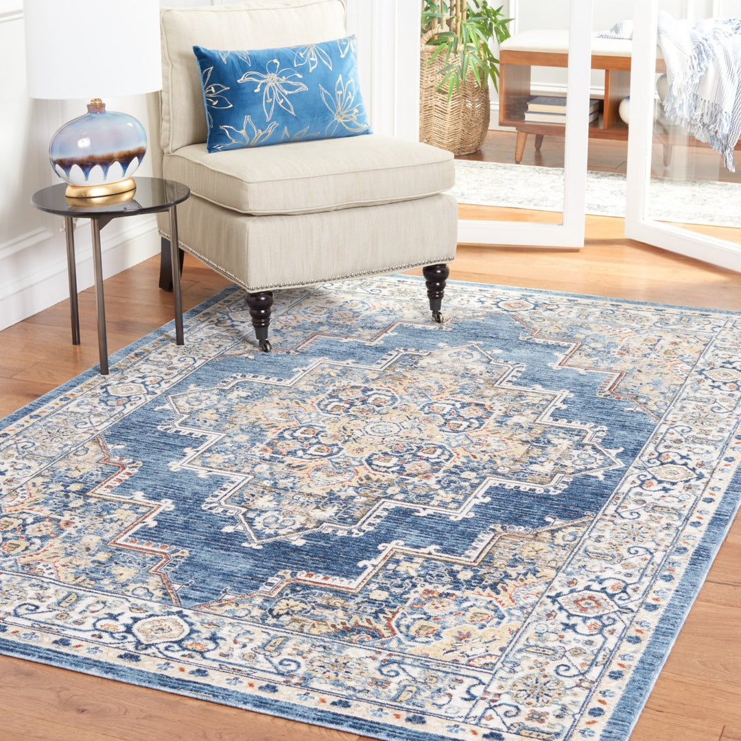 SAFAVIEH Olympia Collection OPA208M Blue / Beige Rug Image 1