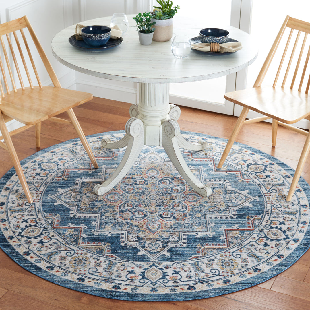 SAFAVIEH Olympia Collection OPA208M Blue / Beige Rug Image 3