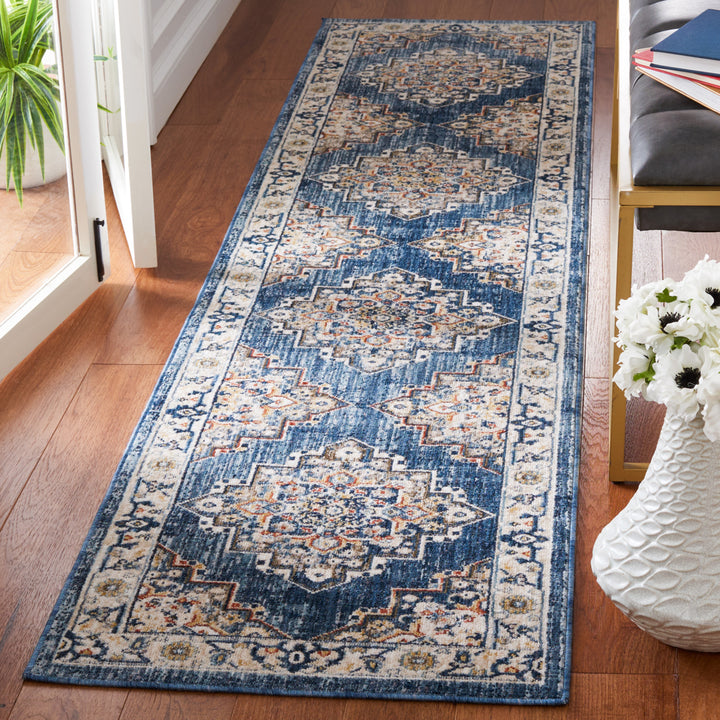 SAFAVIEH Olympia Collection OPA208M Blue / Beige Rug Image 4