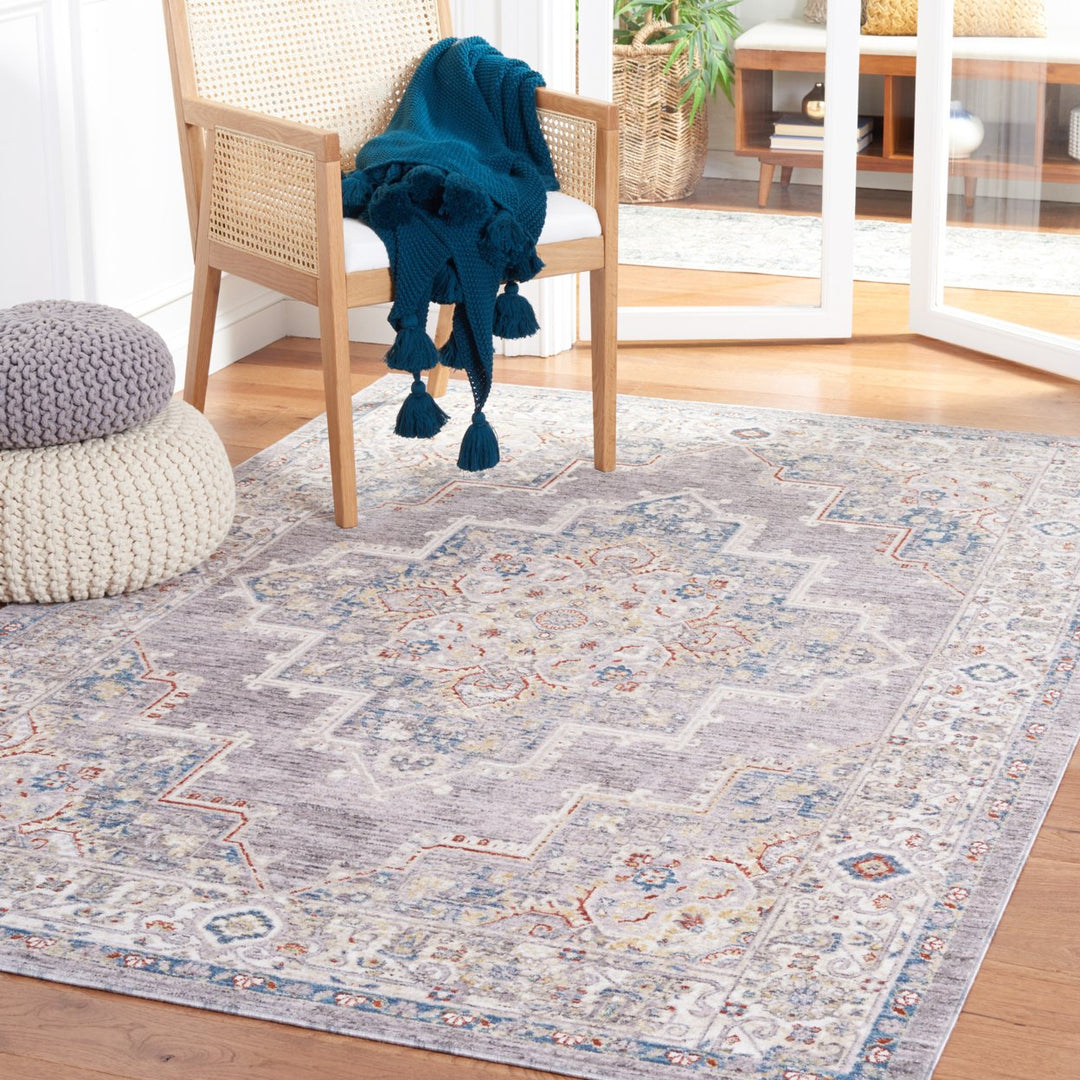 SAFAVIEH Olympia Collection OPA208F Dark Grey / Beige Rug Image 1