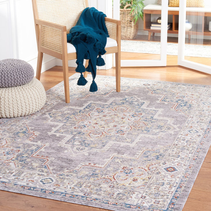 SAFAVIEH Olympia Collection OPA208F Dark Grey / Beige Rug Image 1