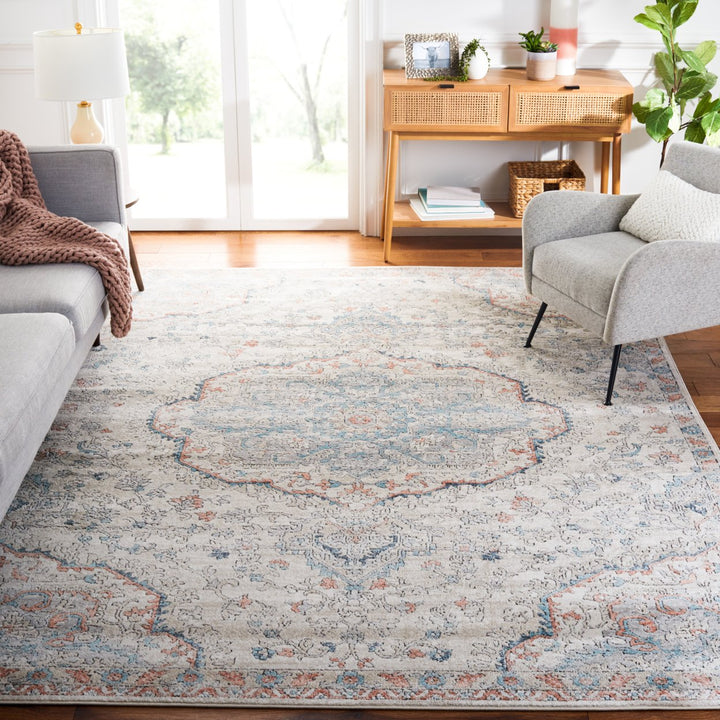 SAFAVIEH Oregon Collection ORE812F Grey / Blue Rug Image 1