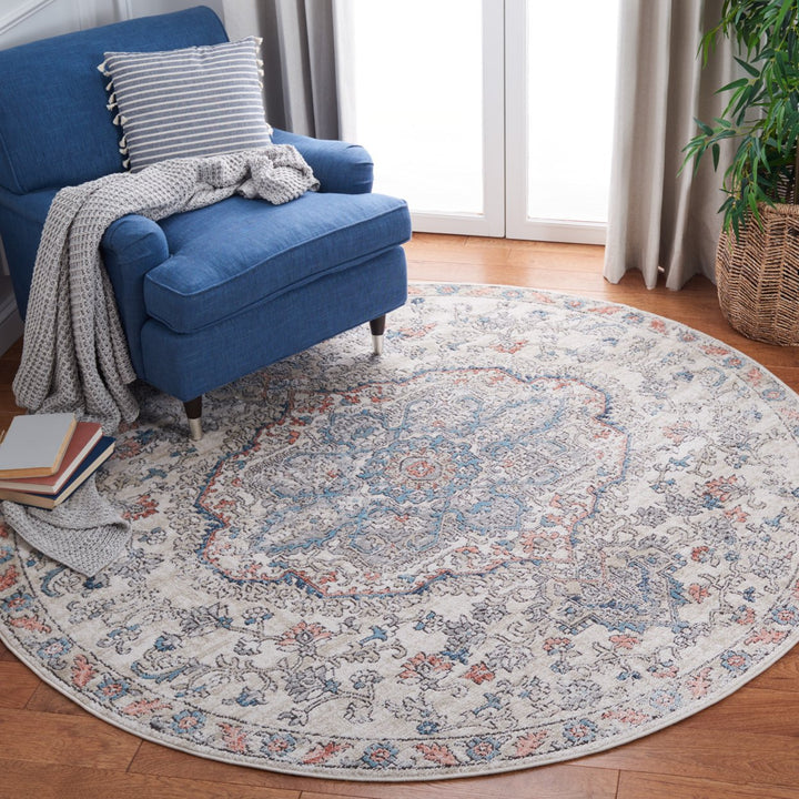 SAFAVIEH Oregon Collection ORE812F Grey / Blue Rug Image 2