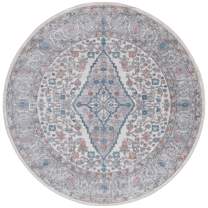 SAFAVIEH Oregon Collection ORE876F Grey / Ivory Rug Image 4