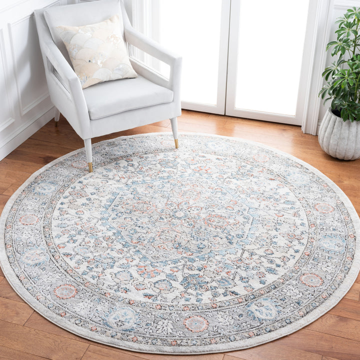 SAFAVIEH Oregon Collection ORE813F Grey / Blue Rug Image 9