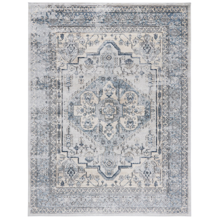 SAFAVIEH Oregon Collection ORE877M Light Blue / Ivory Rug Image 7