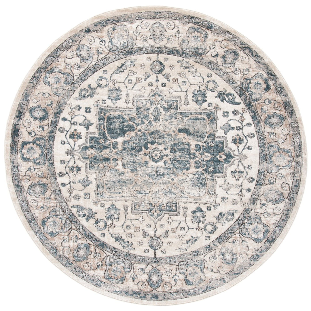 SAFAVIEH Oregon Collection ORE868A Ivory / Blue Rug Image 1