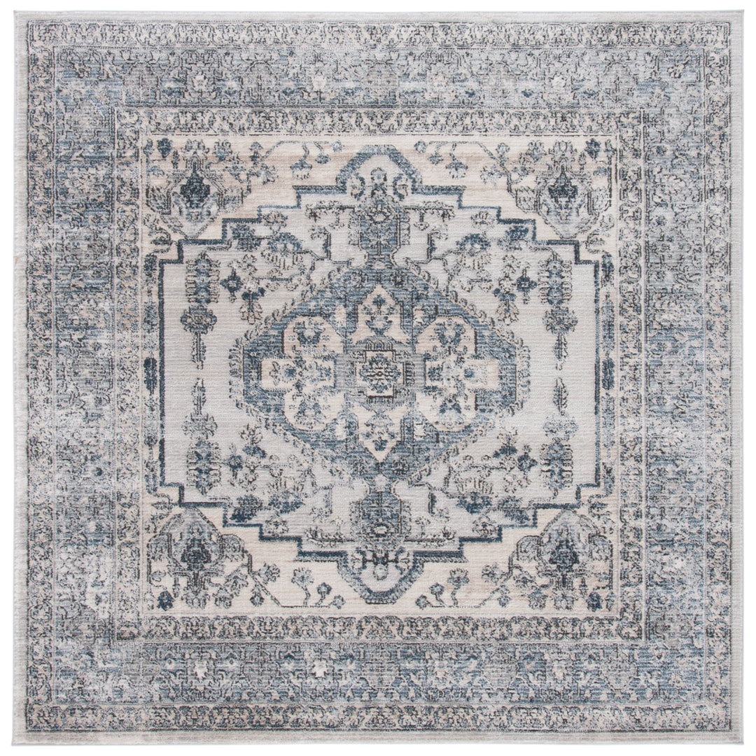 SAFAVIEH Oregon Collection ORE877M Light Blue / Ivory Rug Image 6