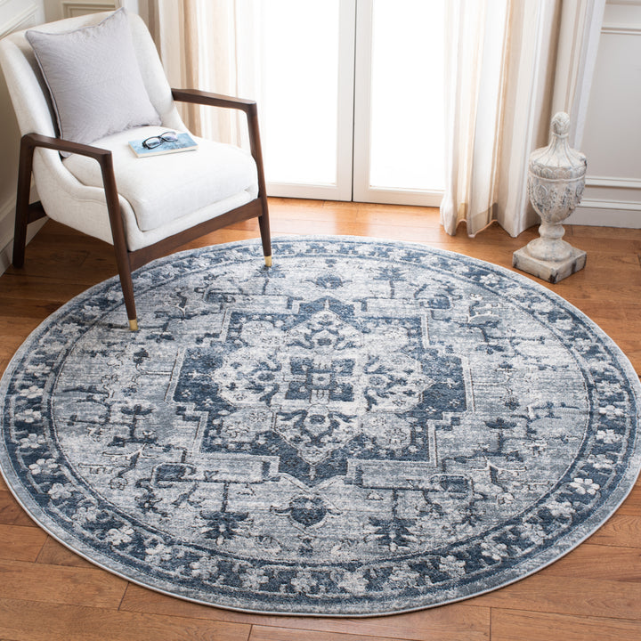 SAFAVIEH Oregon Collection ORE883N Navy / Ivory Rug Image 2