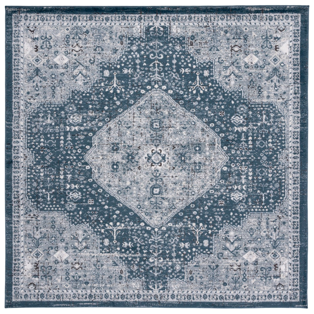 SAFAVIEH Oregon Collection ORE858N Navy / Ivory Rug Image 6