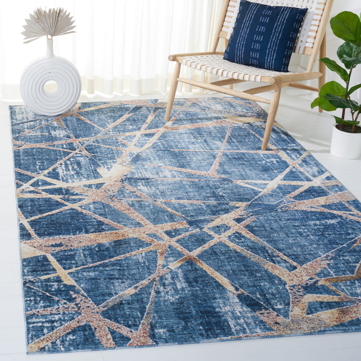 SAFAVIEH Olympia Collection OPA222N Blue / Navy Rug Image 1