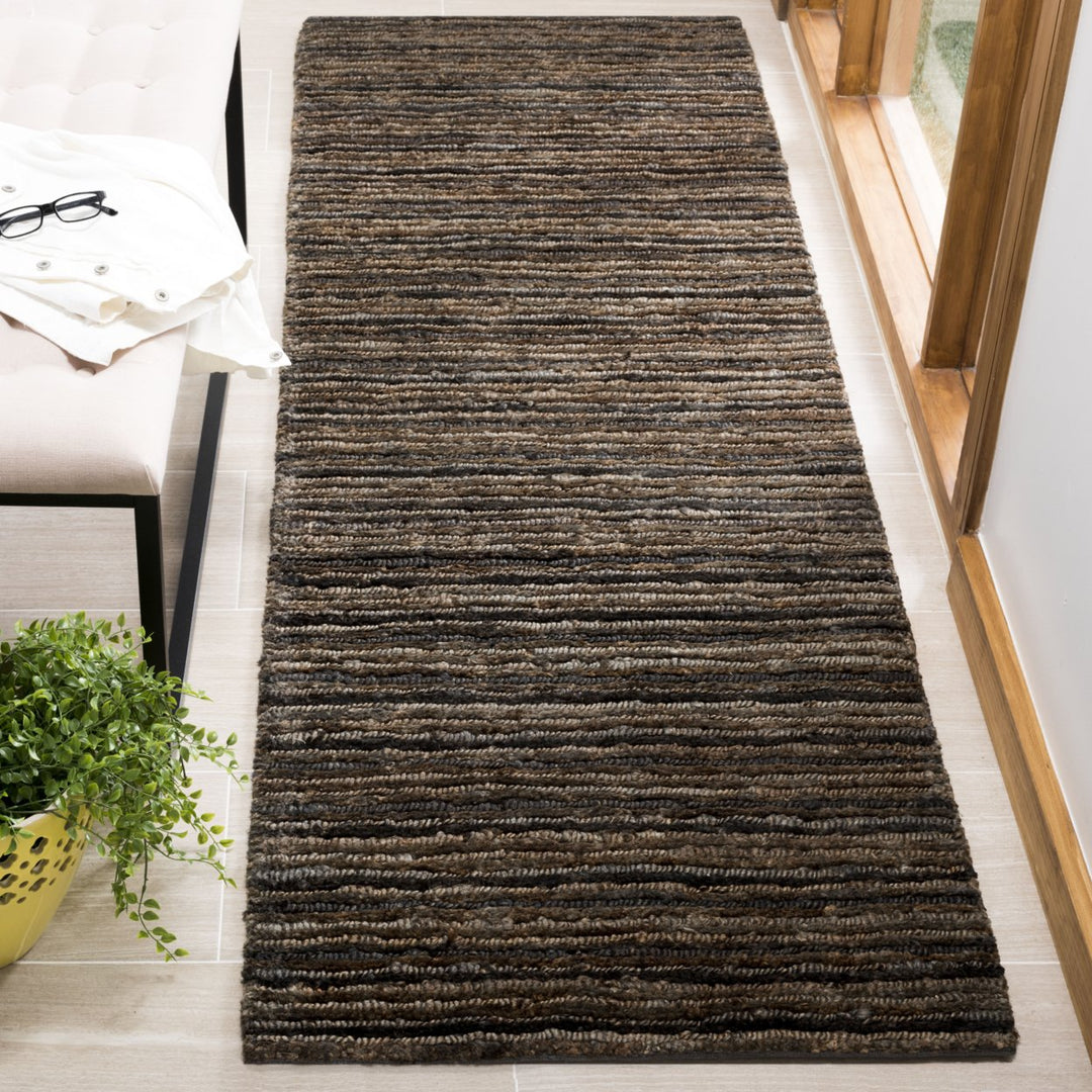 SAFAVIEH Organic ORG215A Handmade Charcoal / Charcoal Rug Image 2