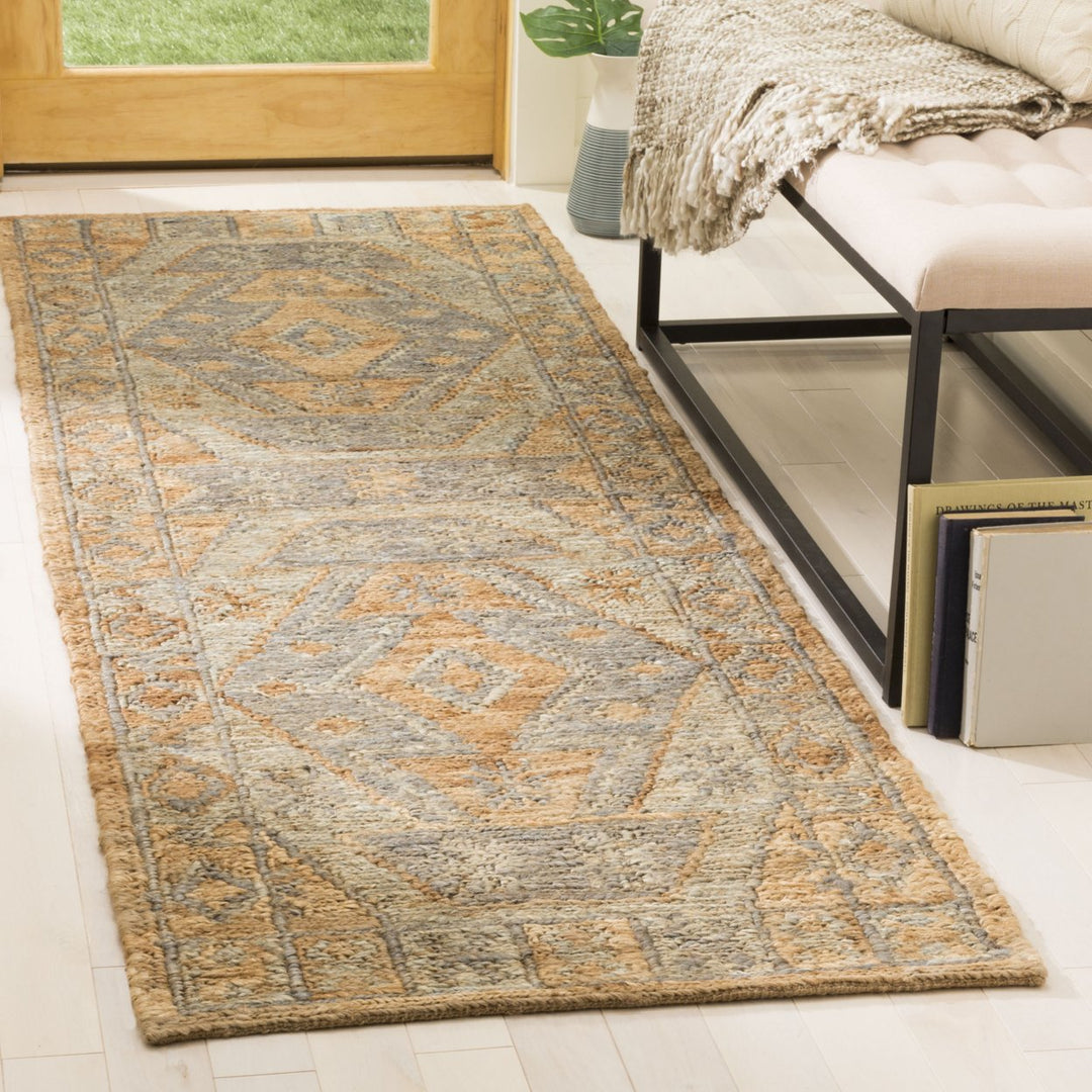 SAFAVIEH Organic ORG701A Handwoven Slate / Natural Rug Image 2