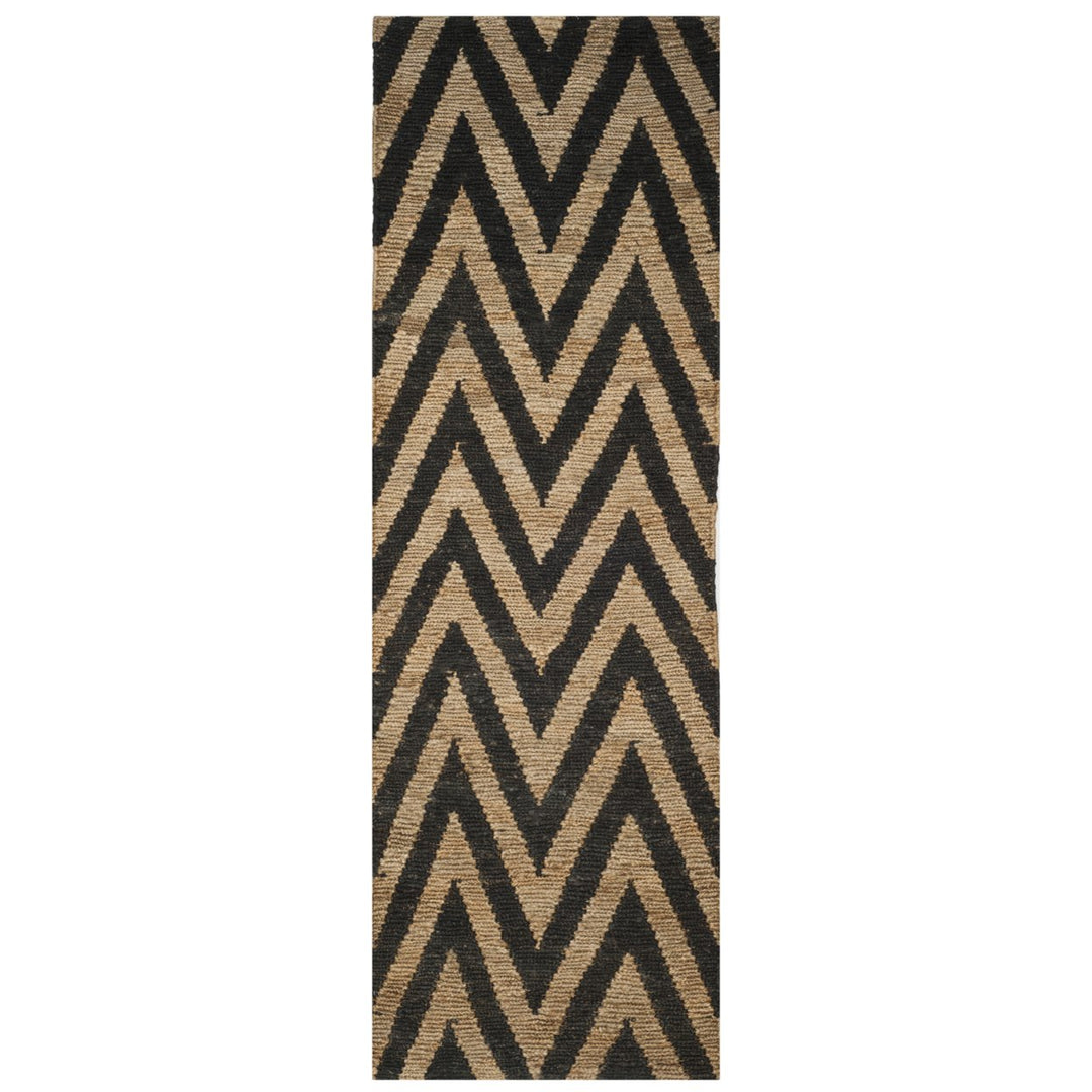 SAFAVIEH Organic ORG515A Hand-knotted Black / Natural Rug Image 1