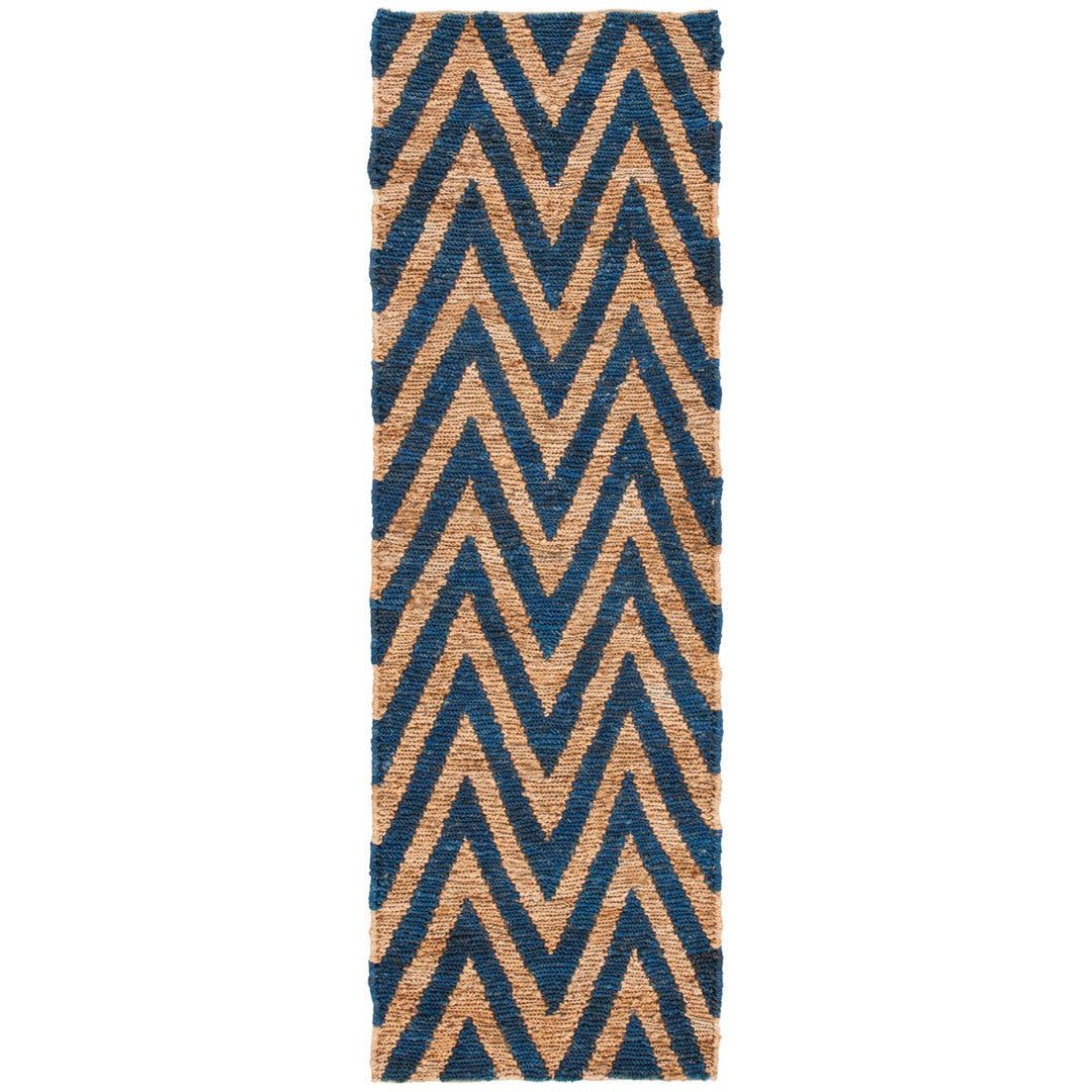 SAFAVIEH Organic ORG515B Hand-knotted Blue / Natural Rug Image 1