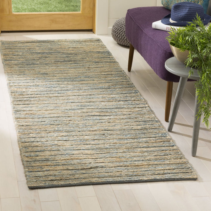 SAFAVIEH Organic ORG704A Handwoven Blue / Natural Rug Image 2