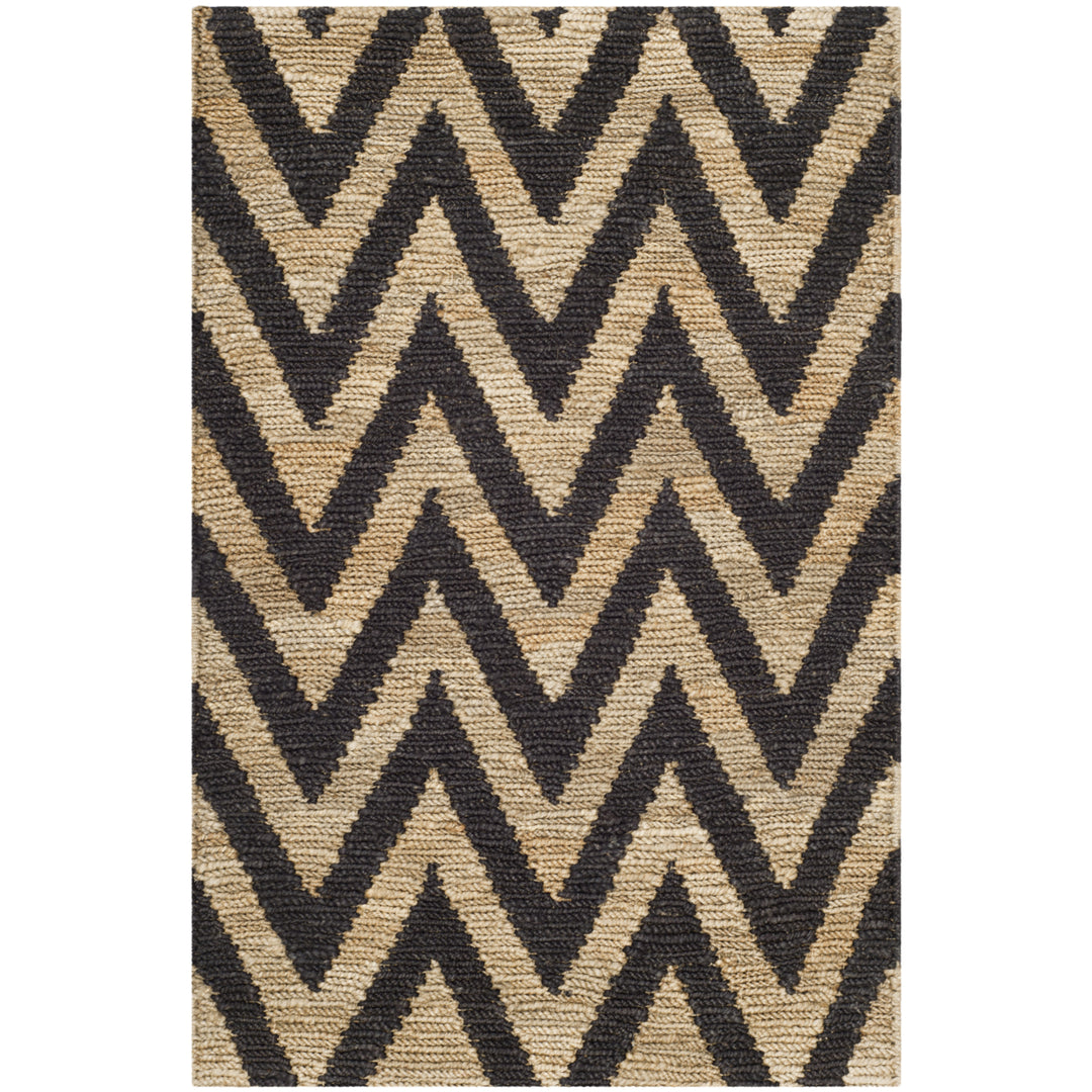 SAFAVIEH Organic ORG515A Hand-knotted Black / Natural Rug Image 5