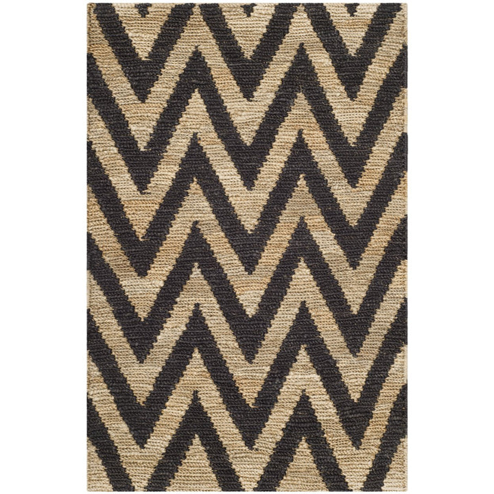 SAFAVIEH Organic ORG515A Hand-knotted Black / Natural Rug Image 1