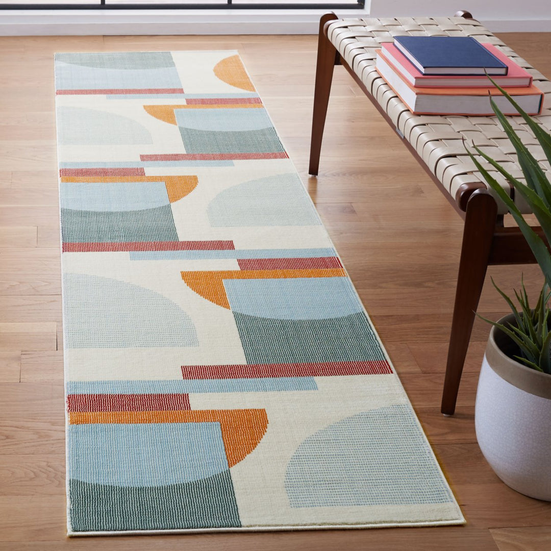 SAFAVIEH Orwell Collection ORW370A Ivory / Blue Rug Image 3